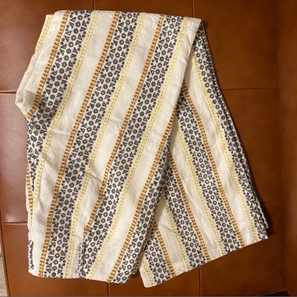 Anthro Linen Pants Eyelet Stripes - Picture 6 of 7